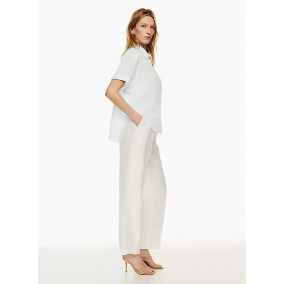 Babaton Hepburn Linen Shirt Short Sleeve Button Down Size Small - Picture 4 of 9